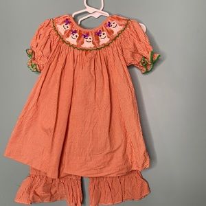 Smocked ghost top and pants set 3T